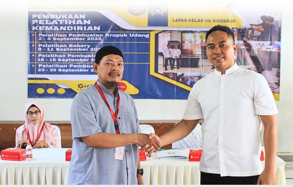 Lapas Kelas IIA Sidoarjo Jalin MoU dengan CV. Mahadana Idea Creativa untuk Penguatan Program Bimbingan Kerja