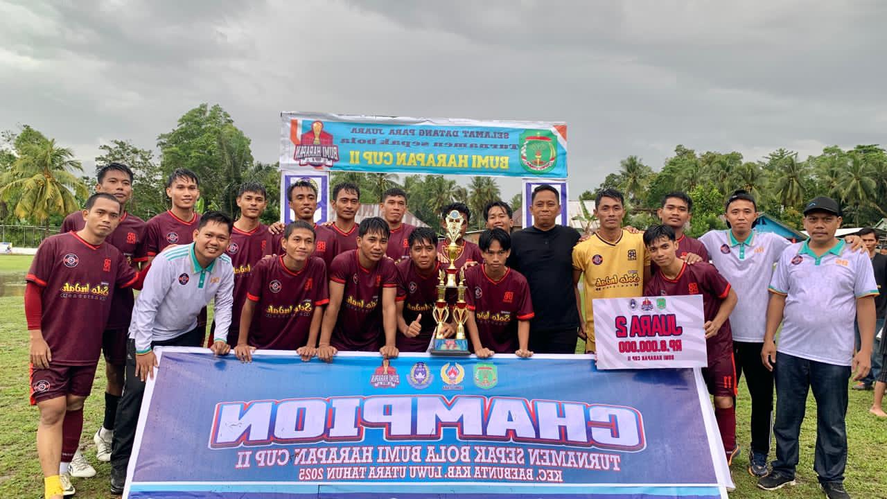 Rudini, Anggota DPRD Luwu Utara, Turut Meriahkan Penutupan Piala Cup II di Desa Bumi Harapan