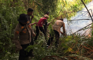 Polres Meranti Gerak Cepat Padamkan Karhutla di Desa Insit, Call Center 110 Jadi Pintu Laporan Warga