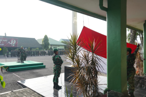 Korem 084/Bhaskara Jaya Gelar Upacara Bendera Rutin, Sampaikan Amanat Kasad