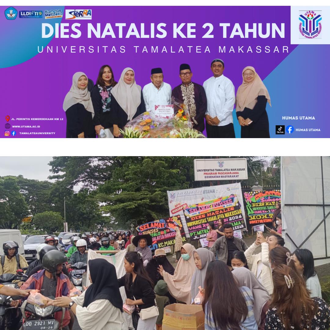 Universitas Tamalatea Makassar menggelar Bagi Takjil dan Acara Buka Puasa Bersama dalam rangka Dies Natalis ke-2 UTAMA pada Ju’mat (13/3/2026) bertempat di Kampus Universitas Tamalatea Makassar.