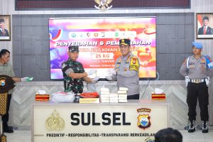 *Polda Sulsel Musnahkan Barang Bukti Narkotika Jenis Kokain Bruto 25 Kg Hasil Temuan di Kepulauan Selayar*